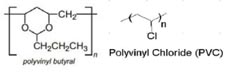 Şekil 1: Polivinil butiral (PVB) ve polivinil klorürün (PVC) kimyasal yapısı